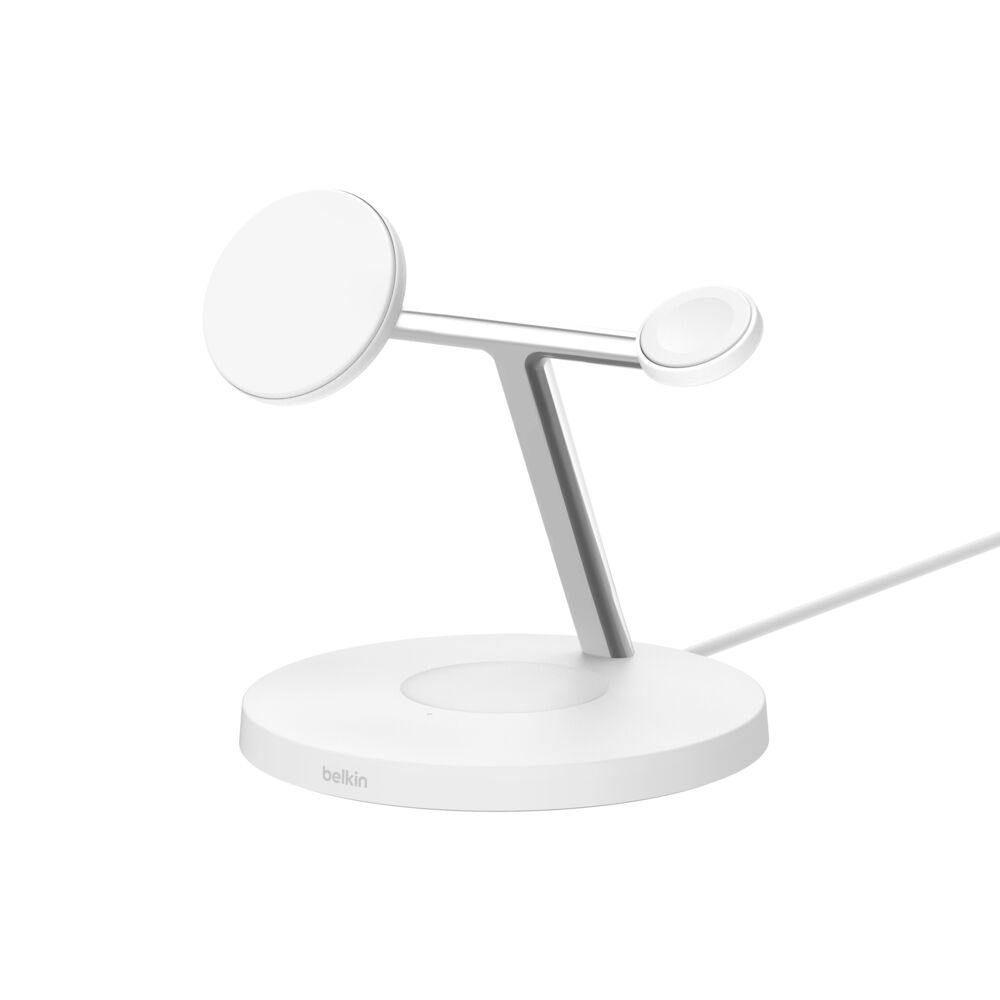 Belkin BoostCharge Pro 3-in-1 Wireless Charging Stand with Qi2 15W White