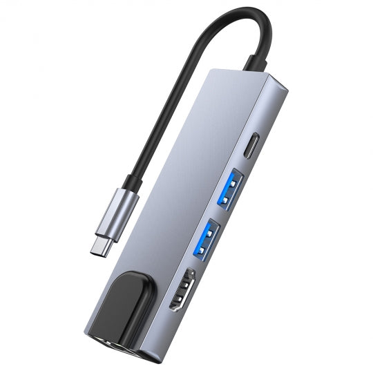 Adaptador Tech-Protect V3-HUB 5 Em 1 Cinza