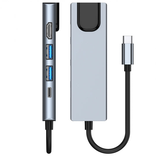 Adaptador Tech-Protect V3-HUB 5 Em 1 Cinza