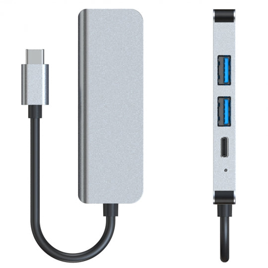 Adaptador Tech-Protect V2-HUB 4 Em 1 Cinza
