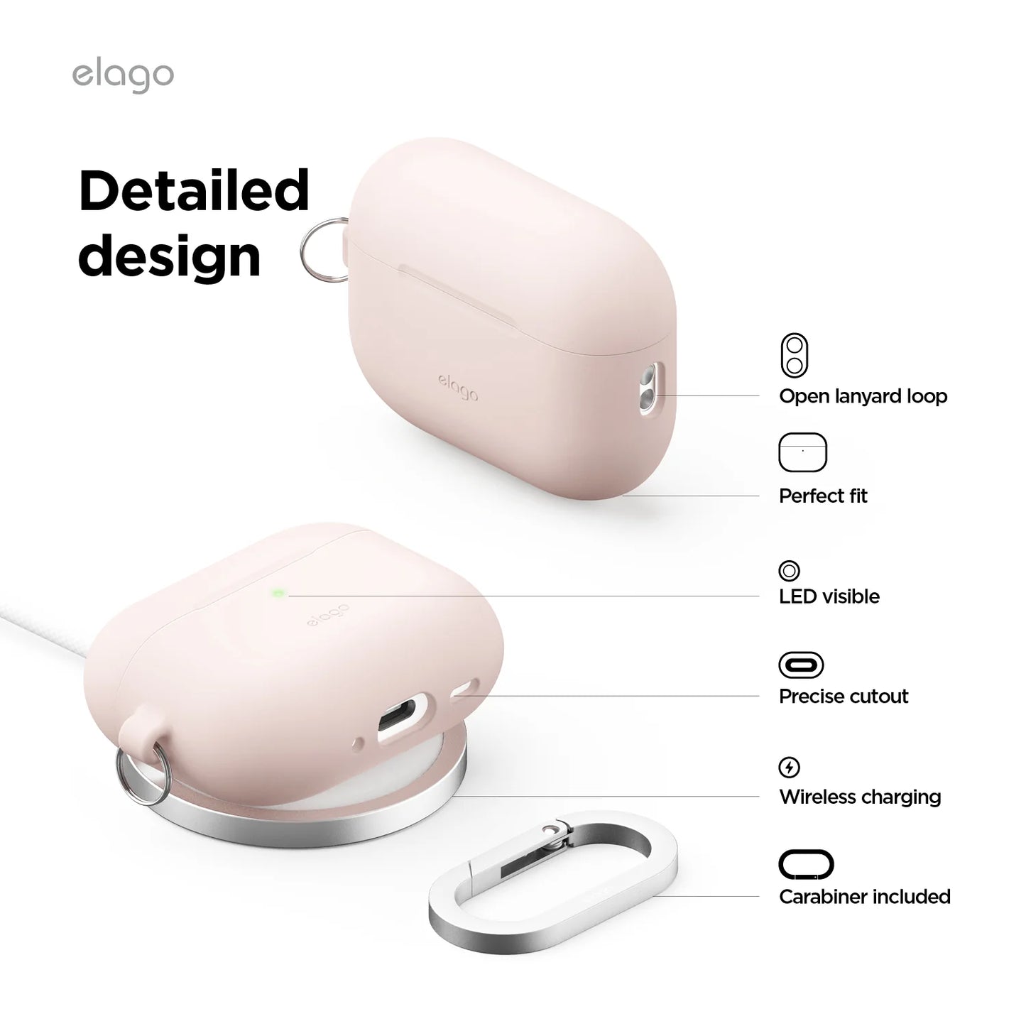Capa Elago AirPods Pro 3 Hang Case Sand Rosa