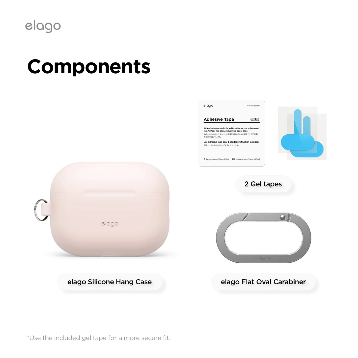 Capa Elago AirPods Pro 3 Hang Case Sand Rosa