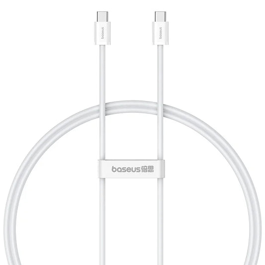 Cabo Carregamento Rápido Baseus 1m 30W Type-C to Type-C Superior Series 2 Data Branco