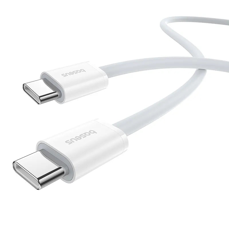 Cabo Carregamento Rápido Baseus 1m 30W Type-C to Type-C Superior Series 2 Data Branco