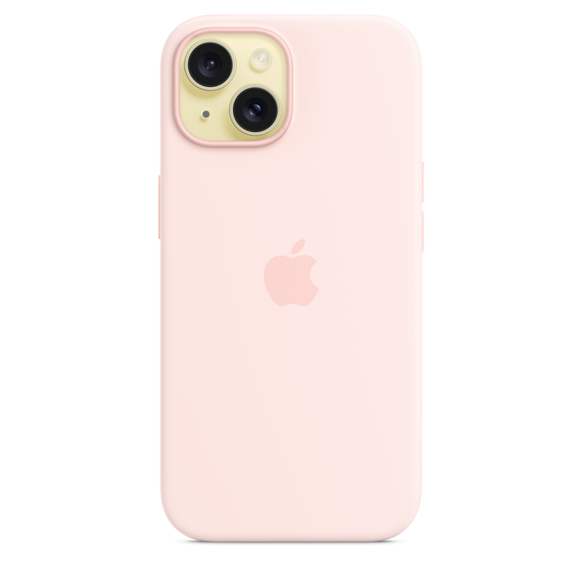 Capa em silicone com MagSafe para iPhone 15 - Rosa-claro