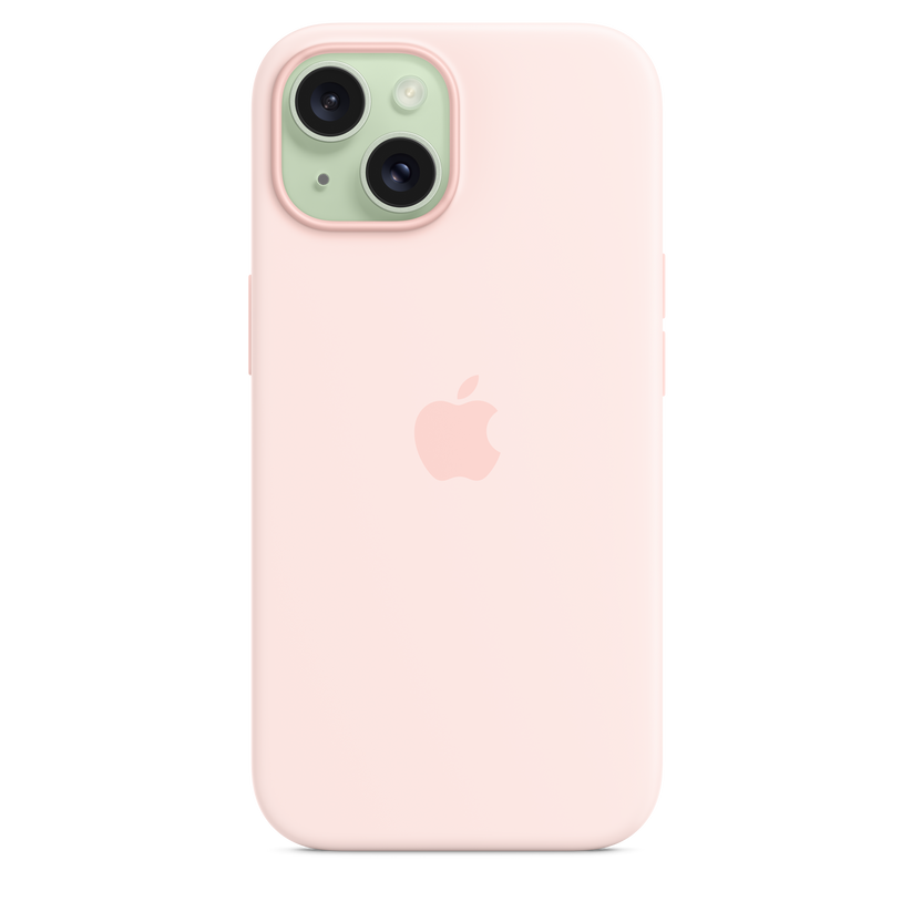 Capa em silicone com MagSafe para iPhone 15 - Rosa-claro