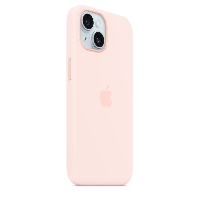 Capa em silicone com MagSafe para iPhone 15 - Rosa-claro