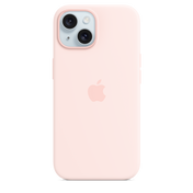 Capa em silicone com MagSafe para iPhone 15 - Rosa-claro