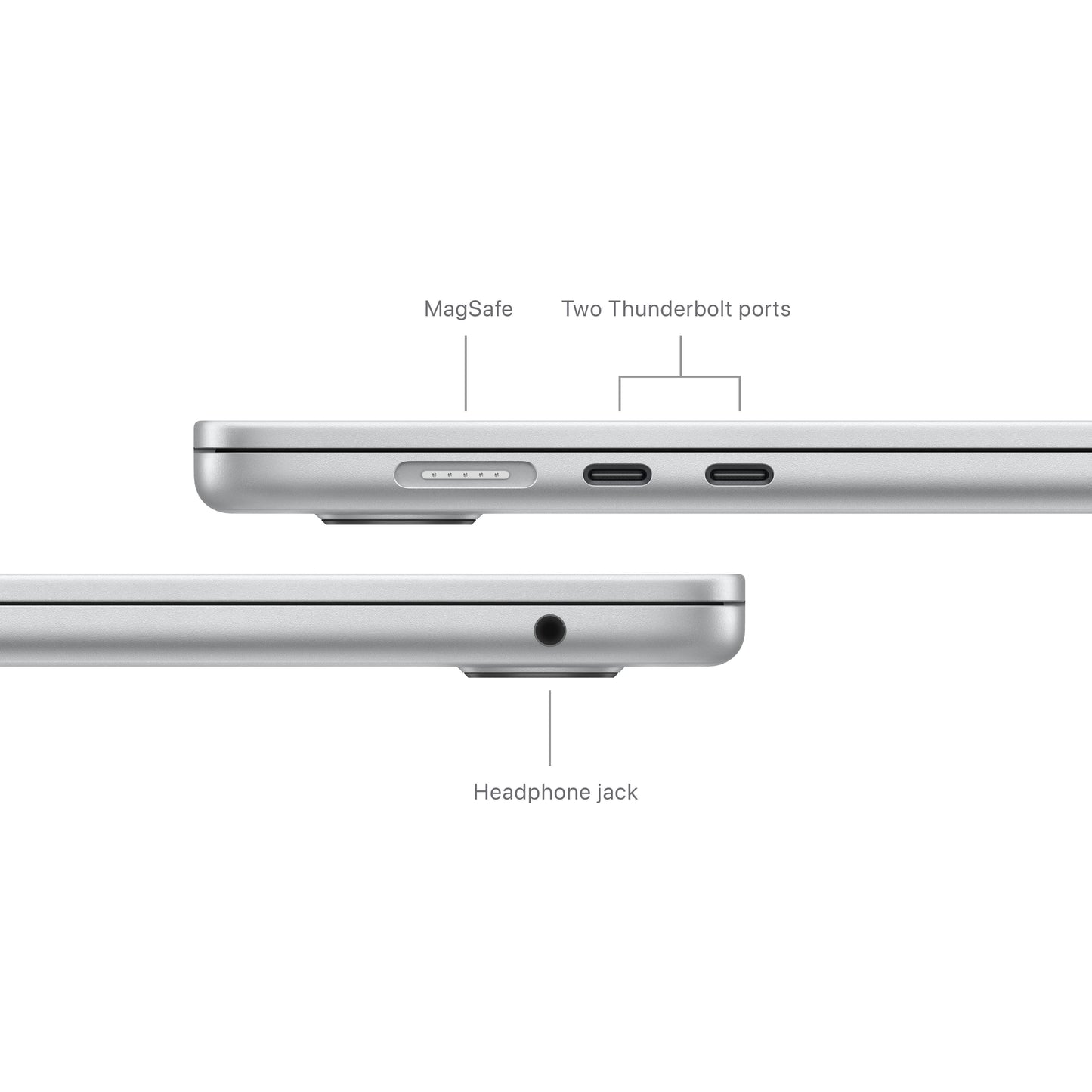 MacBook Air de 15 polegadas: Processador M3 da Apple com CPU 8-core e GPU 10-core, 512 GB SSD - Prateado