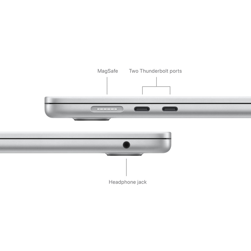 MacBook Air de 15 polegadas: Processador M3 da Apple com CPU 8-core e GPU 10-core, 512 GB SSD - Prateado