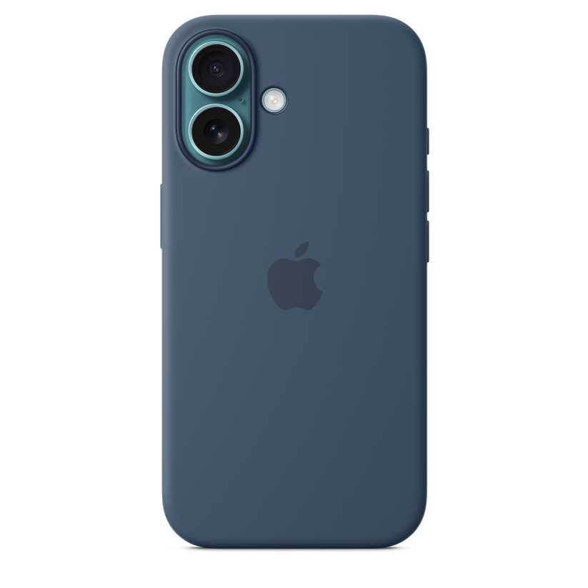 Capa em silicone com MagSafe para iPhone 16 - Azul denim