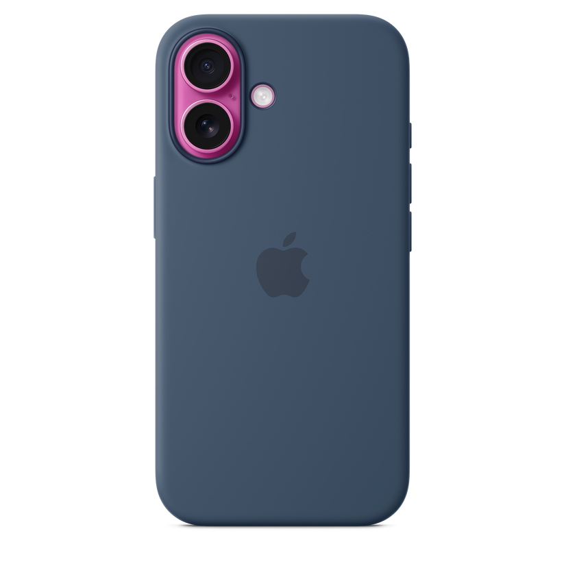 Capa em silicone com MagSafe para iPhone 16 - Azul denim