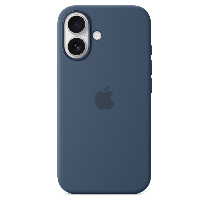 Capa em silicone com MagSafe para iPhone 16 - Azul denim