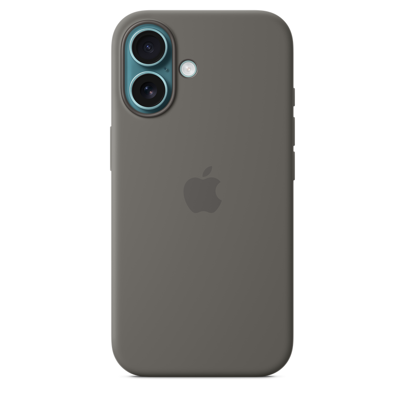 Capa em silicone com MagSafe para iPhone 16 - Cinzento rocha