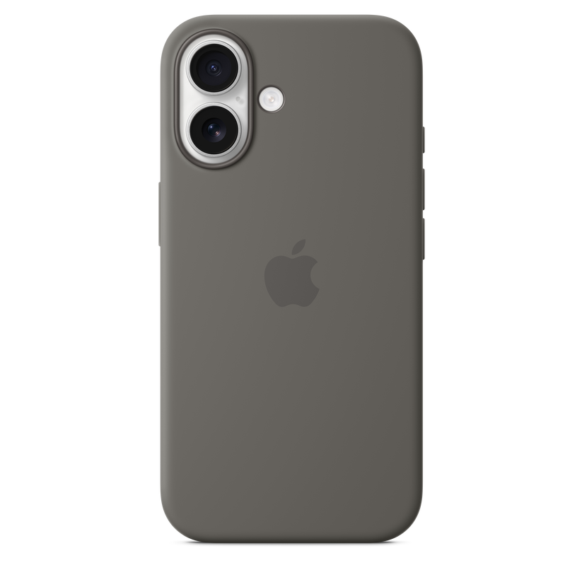 Capa em silicone com MagSafe para iPhone 16 - Cinzento rocha