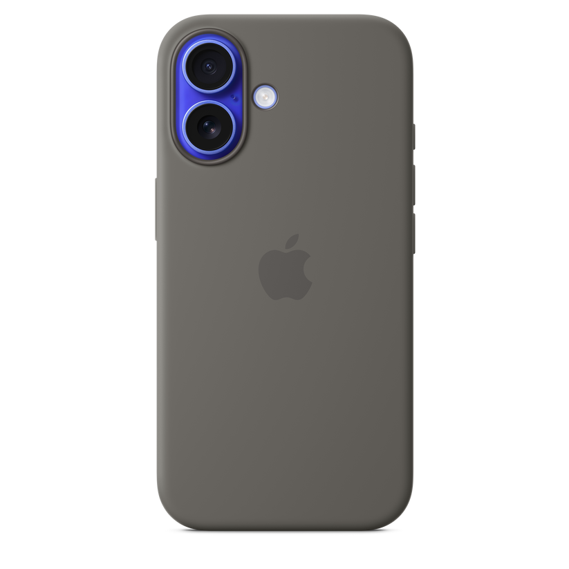 Capa em silicone com MagSafe para iPhone 16 - Cinzento rocha