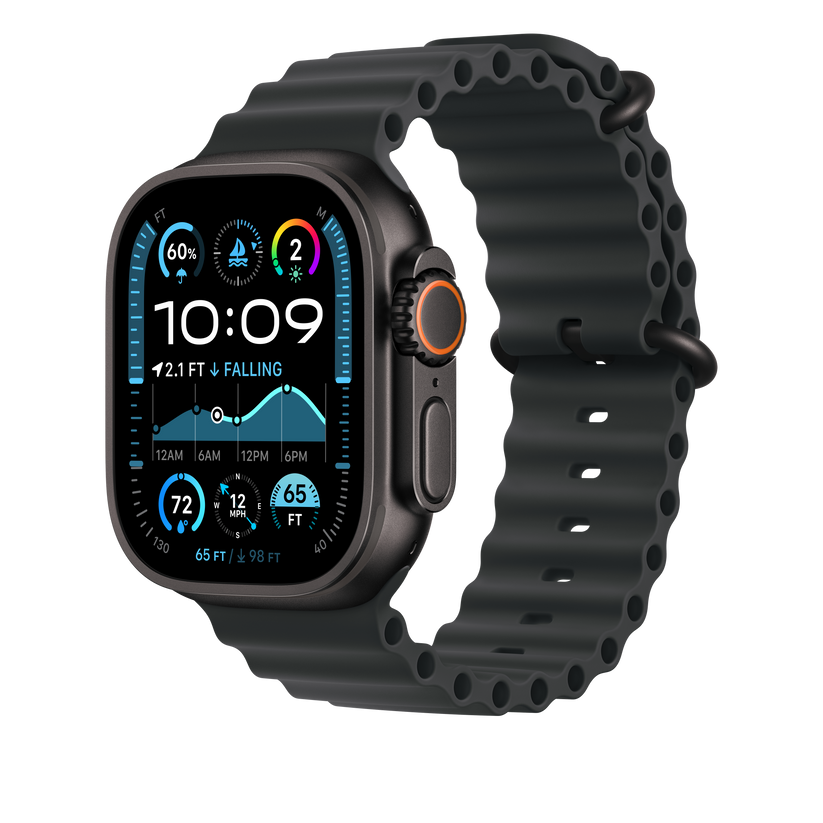 Bracelete Ocean preta de 49 mm - Titânio preto
