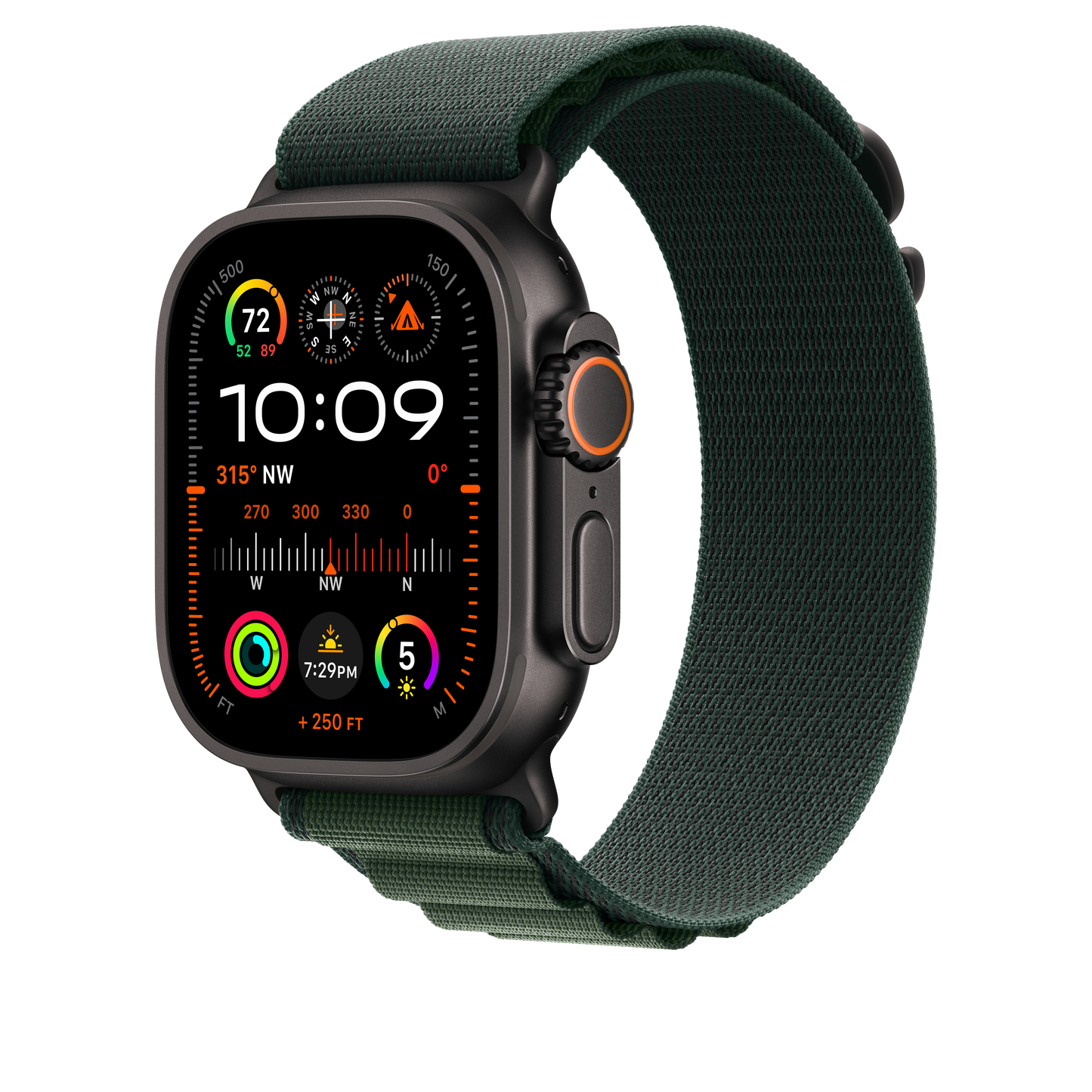 Loop Alpine verde-escuro de 49 mm - M - Titânio preto