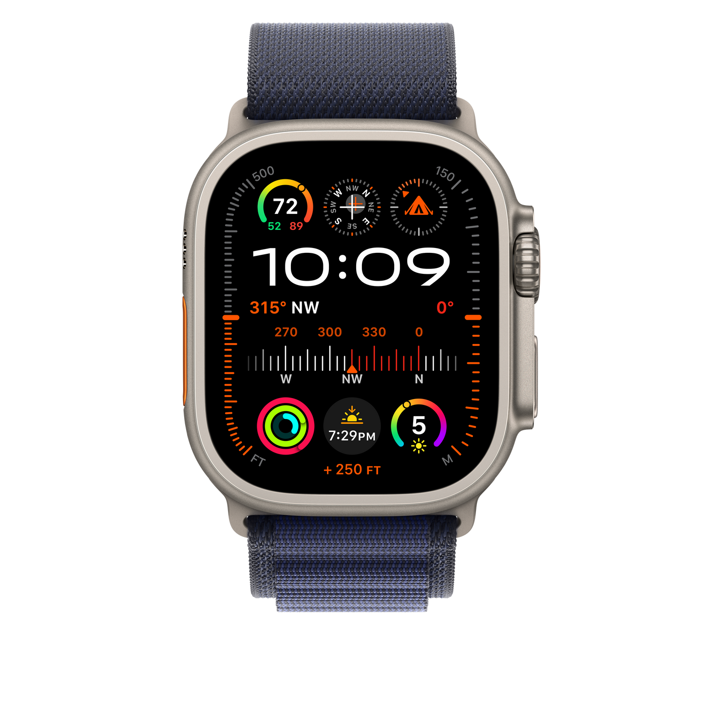 Loop Alpine azul navy de 49 mm - L - Titânio natural