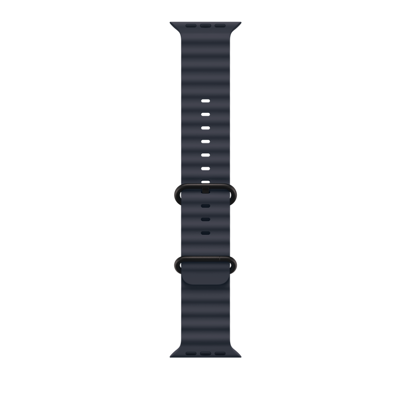Bracelete Ocean azul navy de 49 mm - Titânio preto