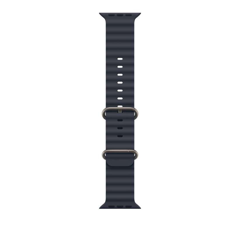 Bracelete Ocean azul navy de 49 mm - Titânio natural