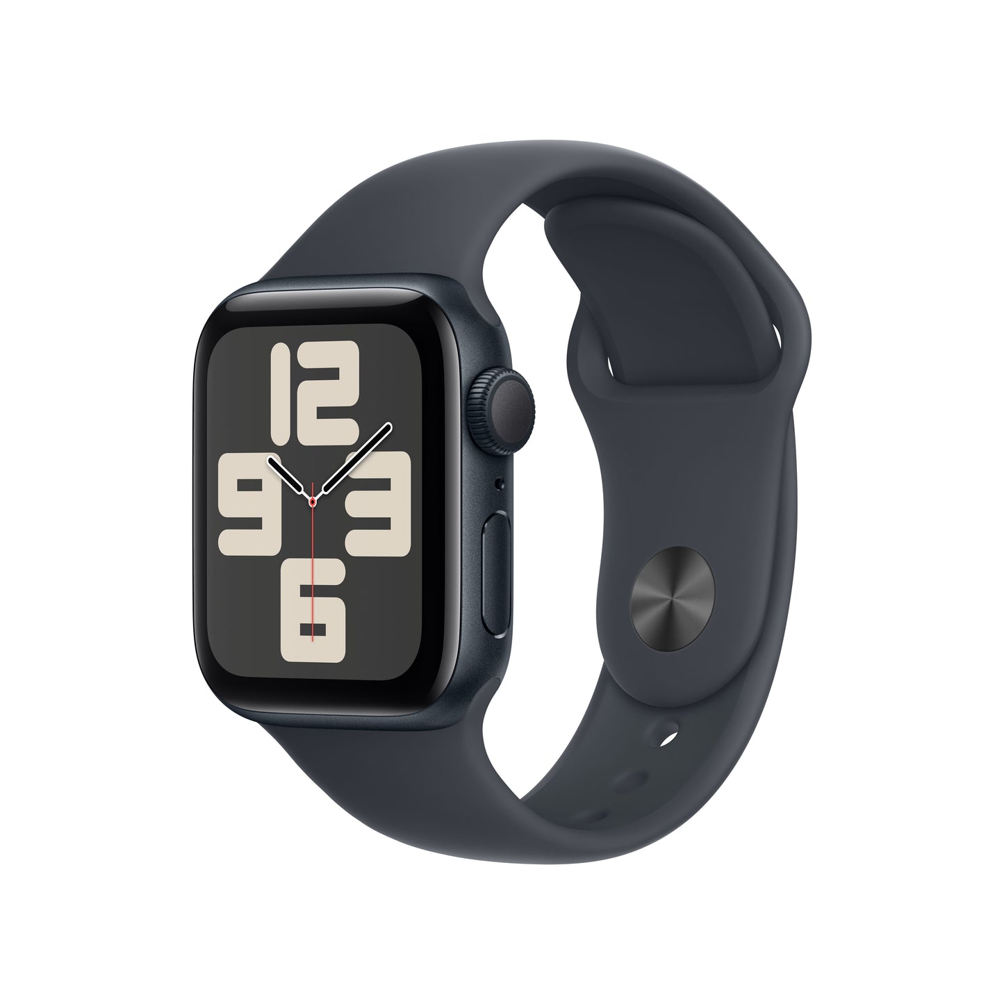 Apple Watch SE GPS, Caixa em alumínio meia-noite de 40 mm com Bracelete desportiva meia-noite - S/M