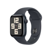 Apple Watch SE GPS, Caixa em alumínio meia-noite de 40 mm com Bracelete desportiva meia-noite - M/L