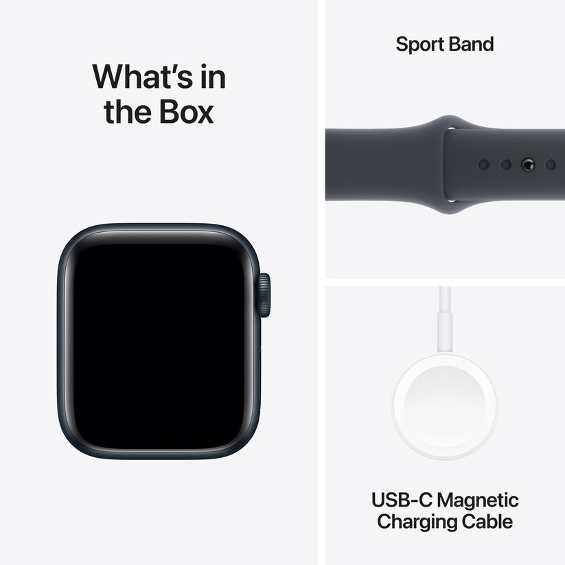 Apple Watch SE GPS, Caixa em alumínio meia-noite de 40 mm com Bracelete desportiva meia-noite - S/M