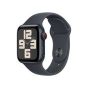 Apple Watch SE GPS + Cellular, Caixa em alumínio meia-noite de 40 mm com Bracelete desportiva meia-noite - S/M
