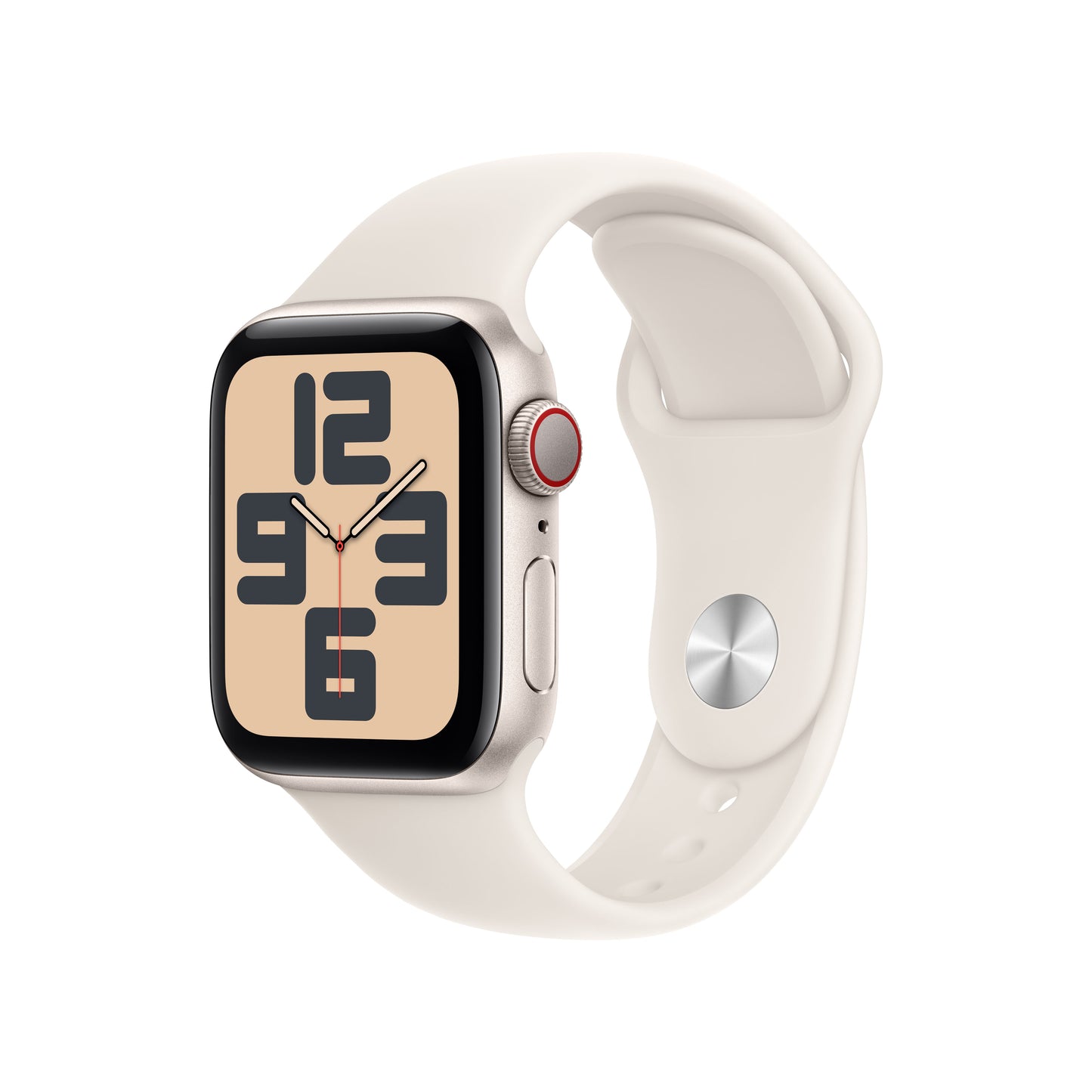 Apple Watch SE GPS + Cellular, Caixa em alumínio luz das estrelas de 40 mm com Bracelete desportiva luz das estrelas - M/L