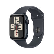 Apple Watch SE GPS, Caixa em alumínio meia-noite de 44 mm com Bracelete desportiva meia-noite - S/M