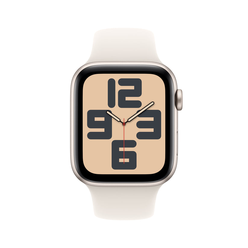 Apple Watch SE GPS, Caixa em alumínio luz das estrelas de 44 mm com Bracelete desportiva luz das estrelas - S/M