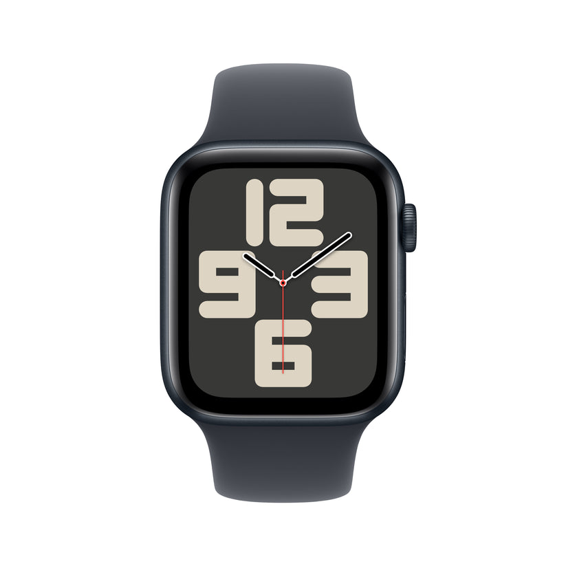 Apple Watch SE GPS + Cellular, Caixa em alumínio meia-noite de 44 mm com Bracelete desportiva meia-noite - M/L