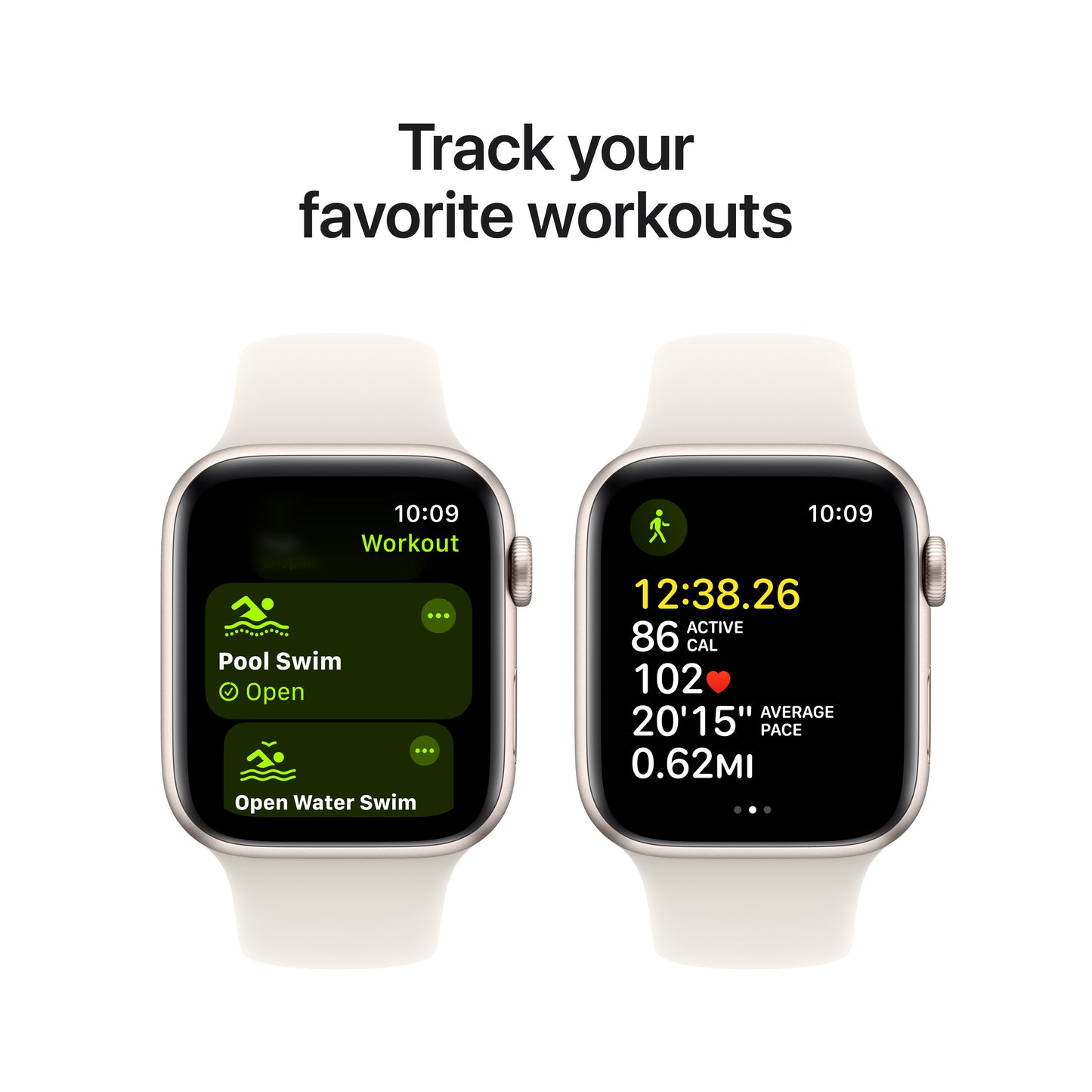 Apple Watch SE GPS + Cellular, Caixa em alumínio luz das estrelas de 44 mm com Bracelete desportiva luz das estrelas - S/M