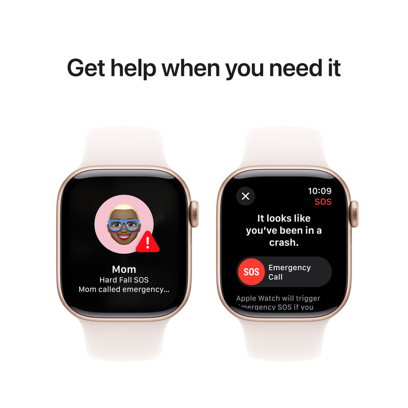 Apple Watch Series 10 GPS, Caixa em alumínio rosa-dourado de 42 mm com Bracelete desportiva rosa leve - M/L