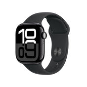 Apple Watch Series 10 GPS + Cellular, Caixa em alumínio preto brilhante de 42 mm com Bracelete desportiva preta - M/L