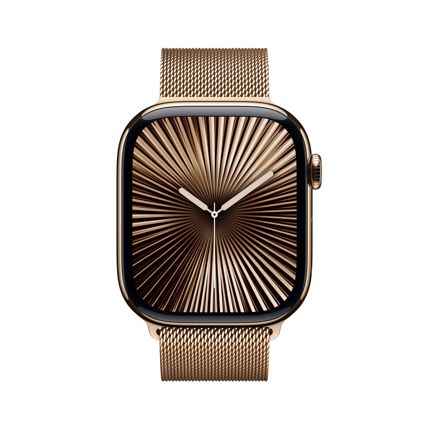 Apple Watch Series 10 GPS + Cellular, Caixa em titânio dourado de 46 mm com Loop milanesa dourada - S/M