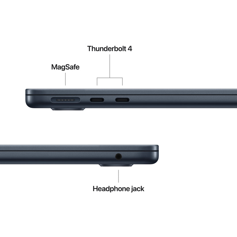MacBook Air de 13 polegadas: Processador M4 da Apple com CPU 10-core e GPU 10-core, 512 GB SSD - Meia-noite