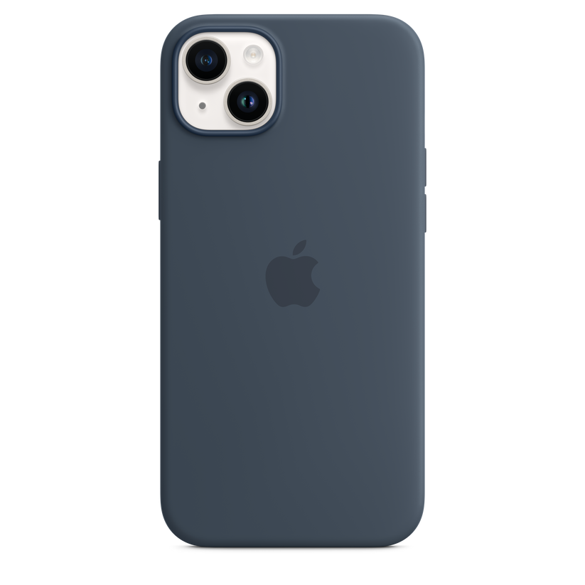 Capa em silicone com MagSafe para iPhone 14 Plus - Azul trovoada