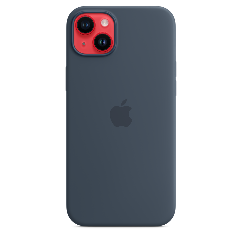 Capa em silicone com MagSafe para iPhone 14 Plus - Azul trovoada