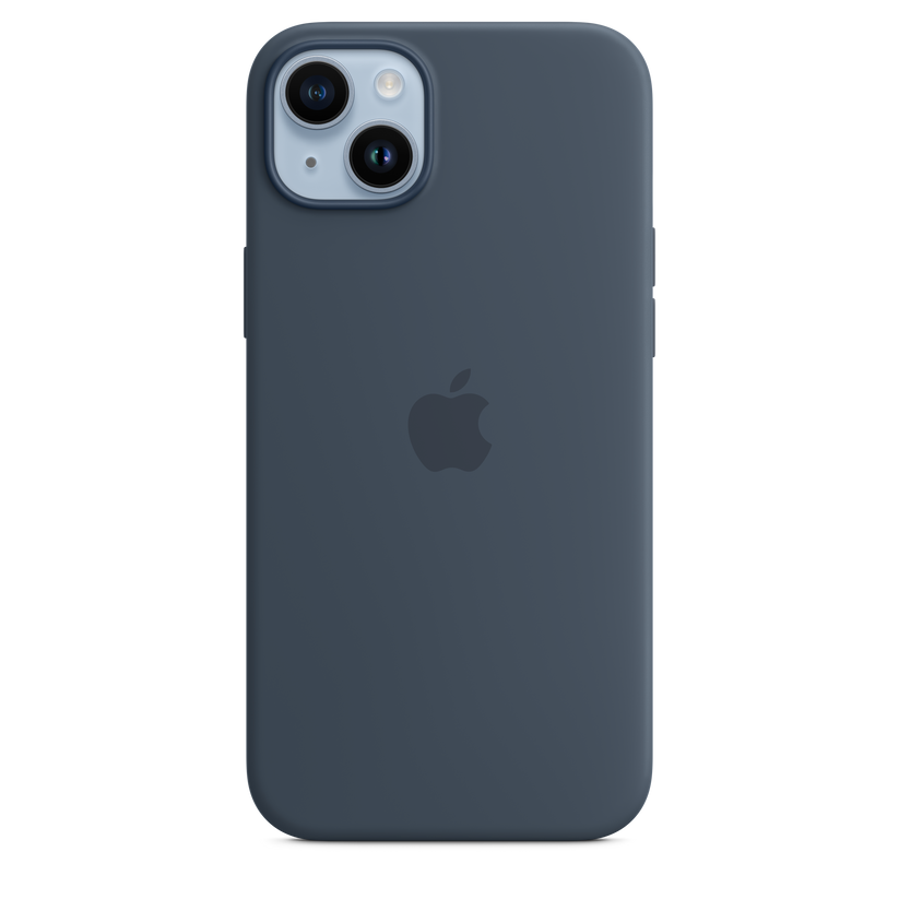 Capa em silicone com MagSafe para iPhone 14 Plus - Azul trovoada