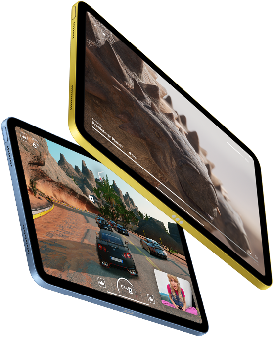 A mostrar a Apple TV+ e a experiência de jogar com o SharePlay no iPad.