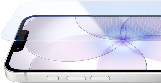 iPhone 17e branco, frente em Ceramic Shield 2, lateral a mostrar o botão Ação e os botões de volume