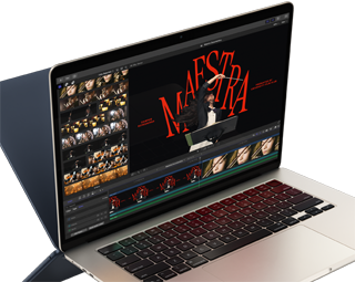 MacBook Air a apresentar uma edição de vídeo para demonstrar as capacidades do processador M4
