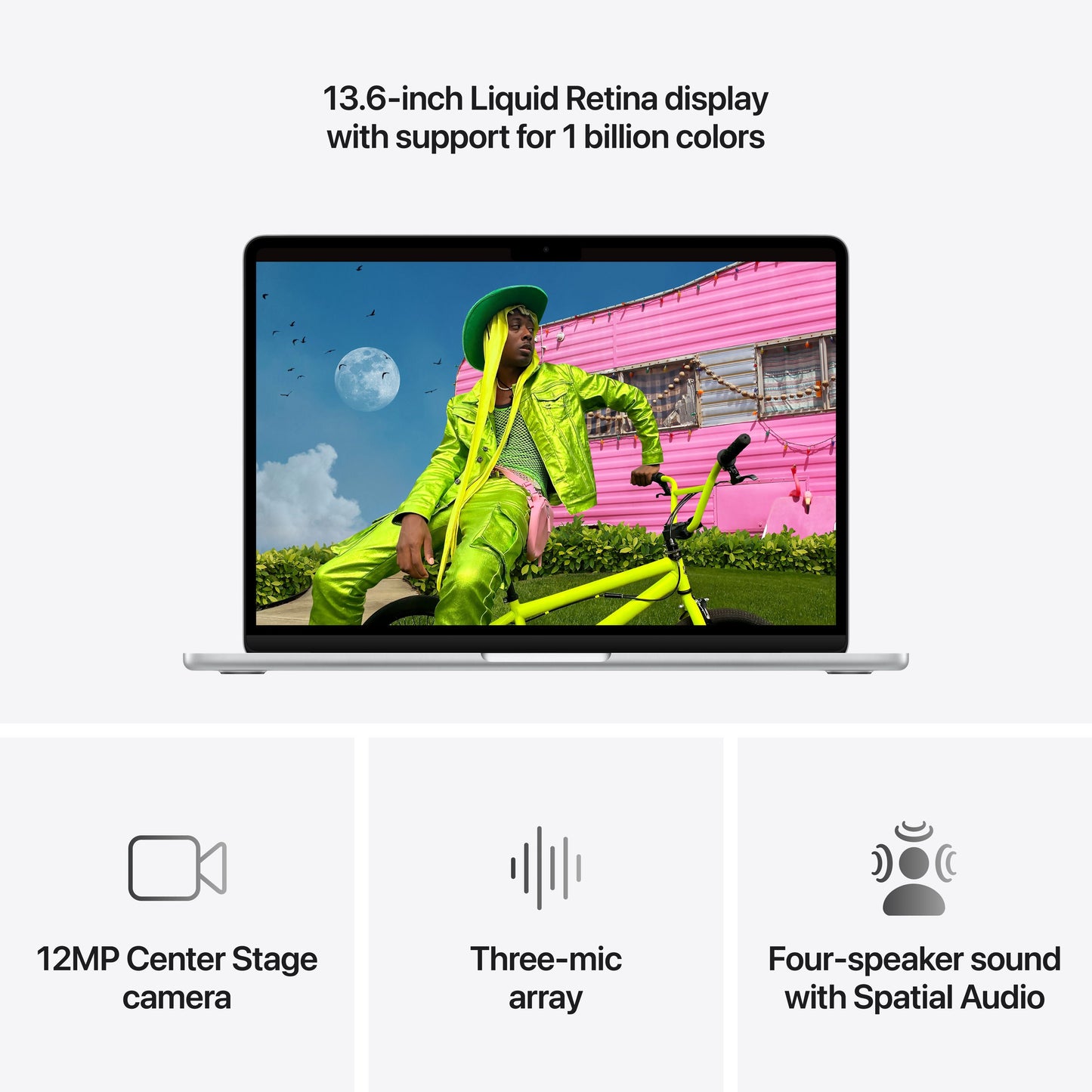 MacBook Air de 13 polegadas: Processador M5 da Apple com CPU 10‑Core e GPU 8‑Core, 512 GB SSD - Prateado