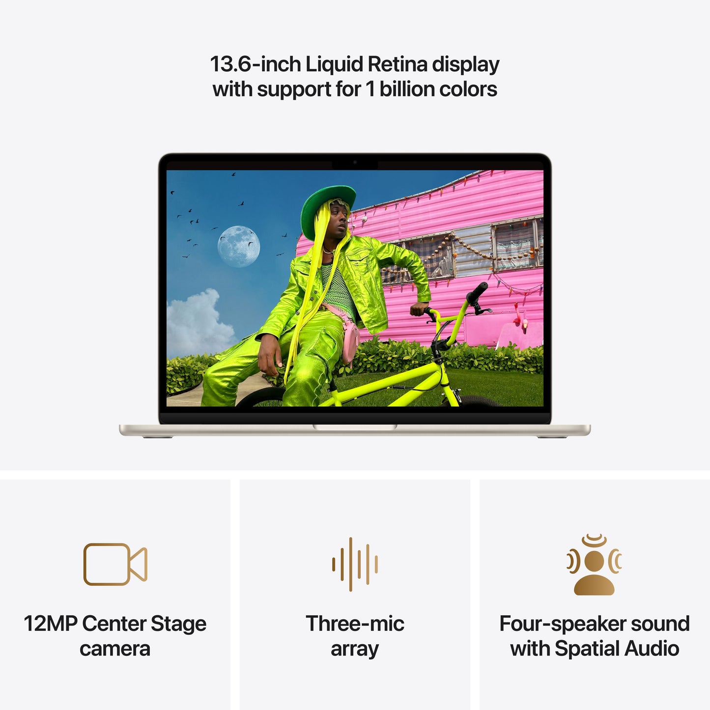 MacBook Air de 13 polegadas: Processador M5 da Apple com CPU 10‑Core e GPU 10‑Core, 1 TB SSD - Luz das estrelas
