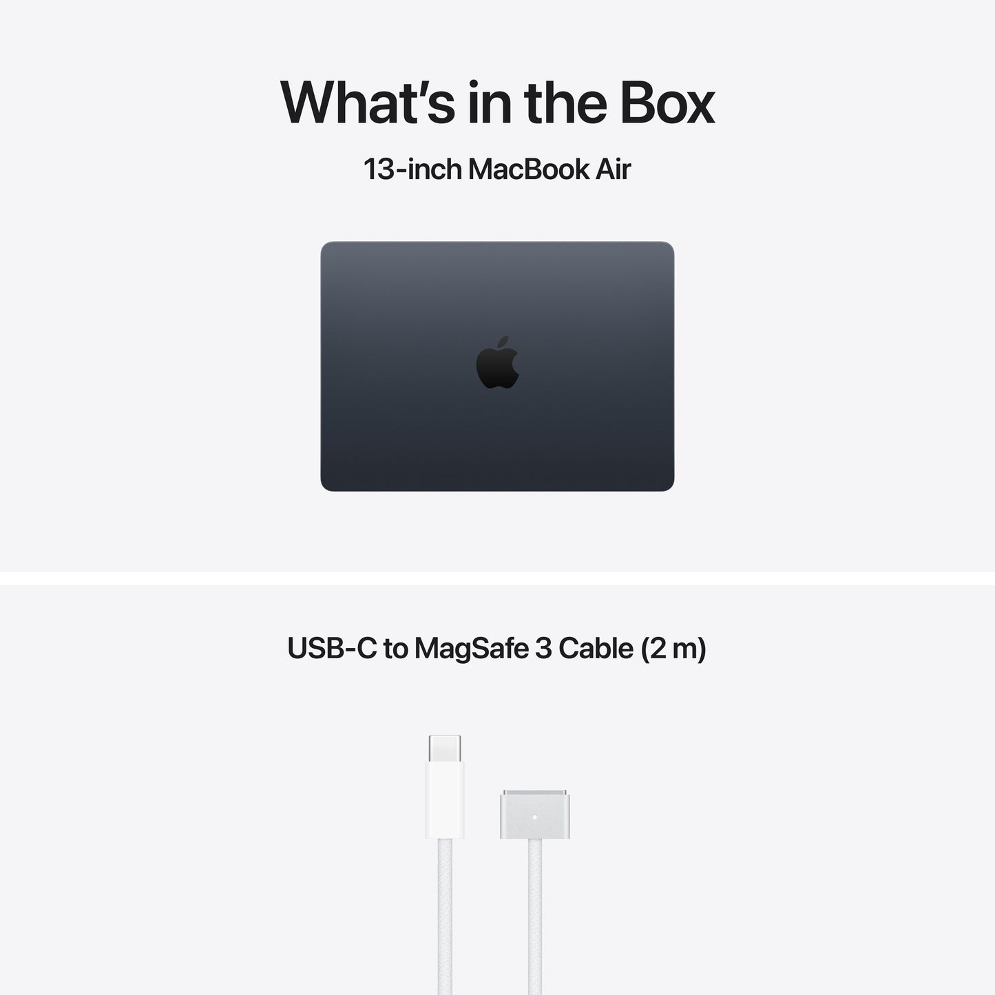 MacBook Air de 13 polegadas: Processador M5 da Apple com CPU 10‑Core e GPU 10‑Core, 1 TB SSD - Meia-noite