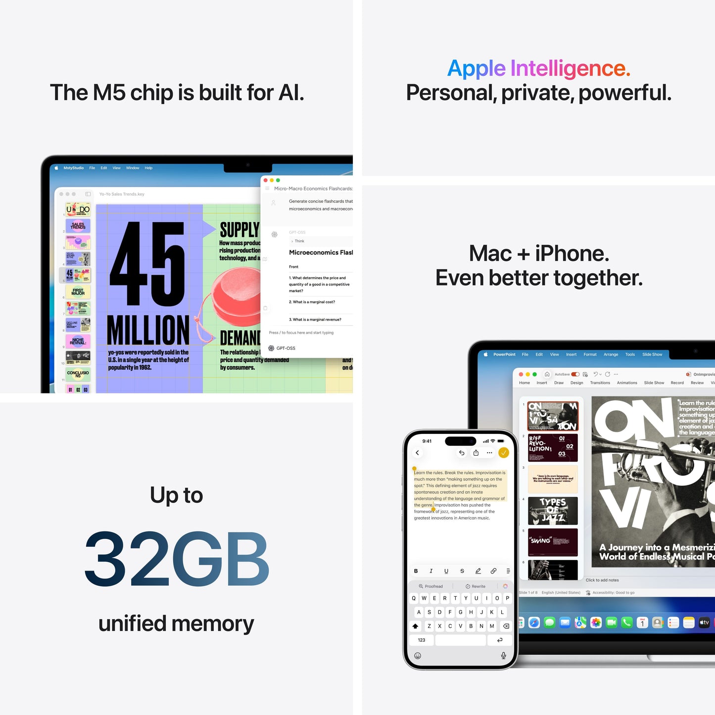 MacBook Air de 13 polegadas: Processador M5 da Apple com CPU 10‑Core e GPU 10‑Core, 1 TB SSD - Azul céu