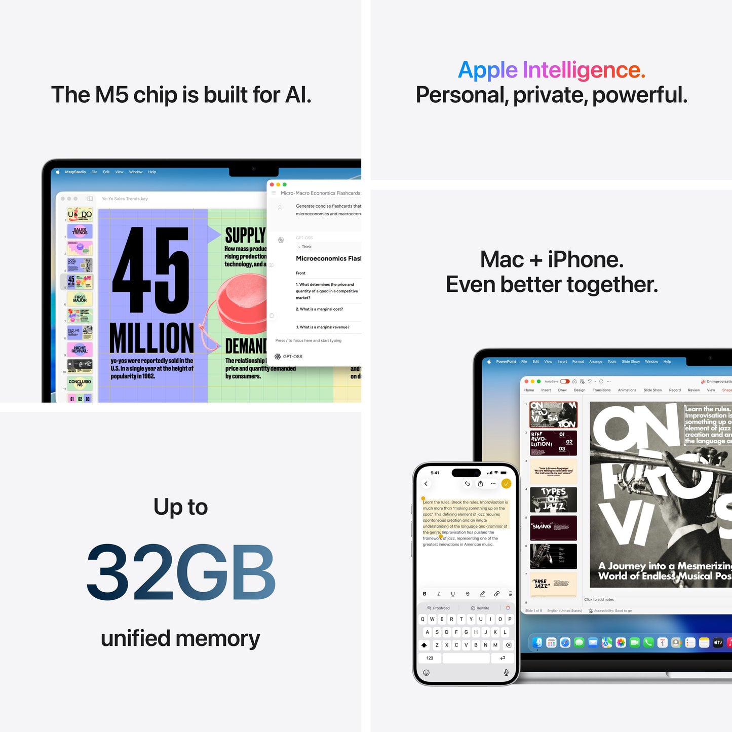 MacBook Air de 15 polegadas: Processador M5 da Apple com CPU 10‑Core e GPU 10‑Core, 512 GB SSD - Prateado