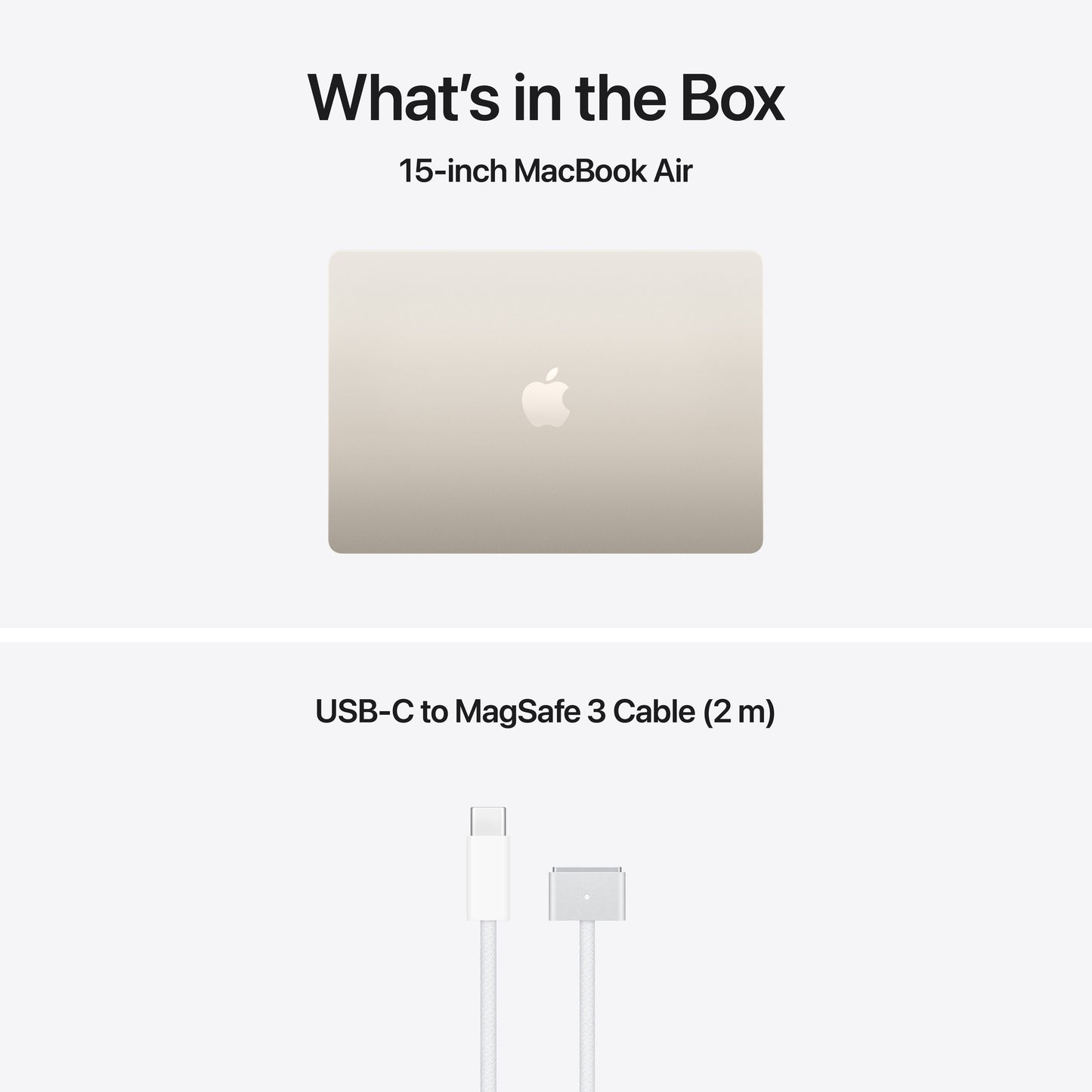 MacBook Air de 15 polegadas: Processador M5 da Apple com CPU 10‑Core e GPU 10‑Core, 512 GB SSD - Luz das estrelas